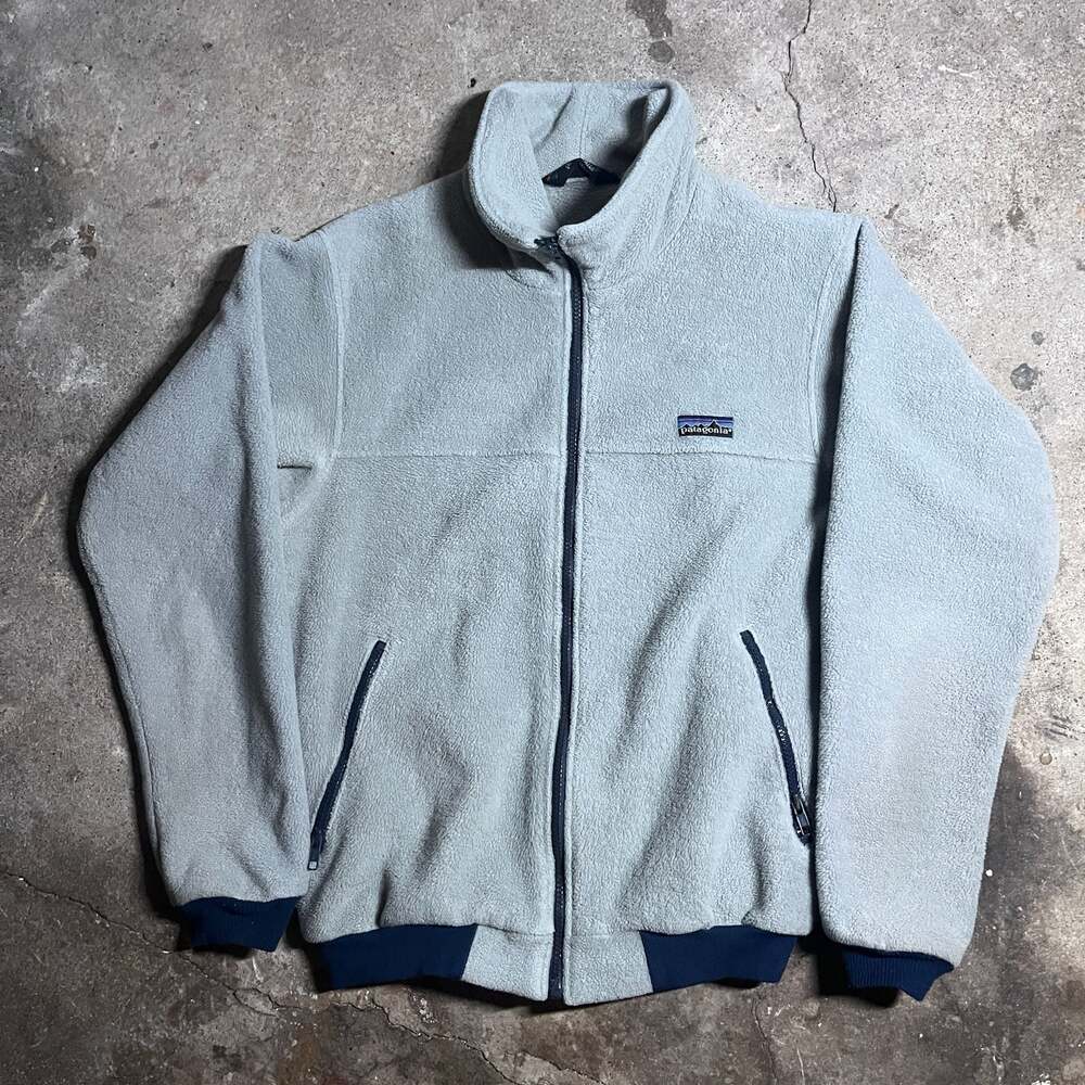 Vintage Patagonia Retro Pile Fleece Full Zip Jacket Gray Size Medium